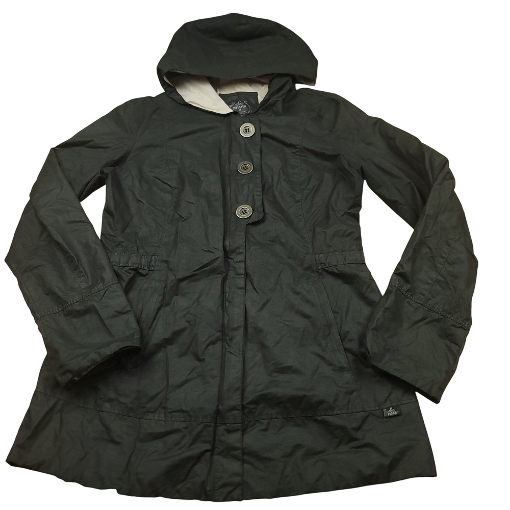 Prana Hooded Black Trench Coat